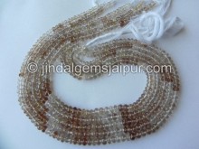 Shaded Brown Topaz Faceted Roundelle Beads